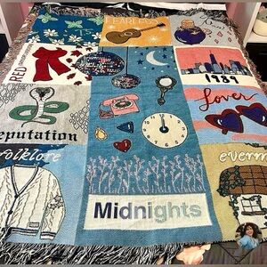 Taylor Swift Eras Colorful Themed Tapestry Blanket